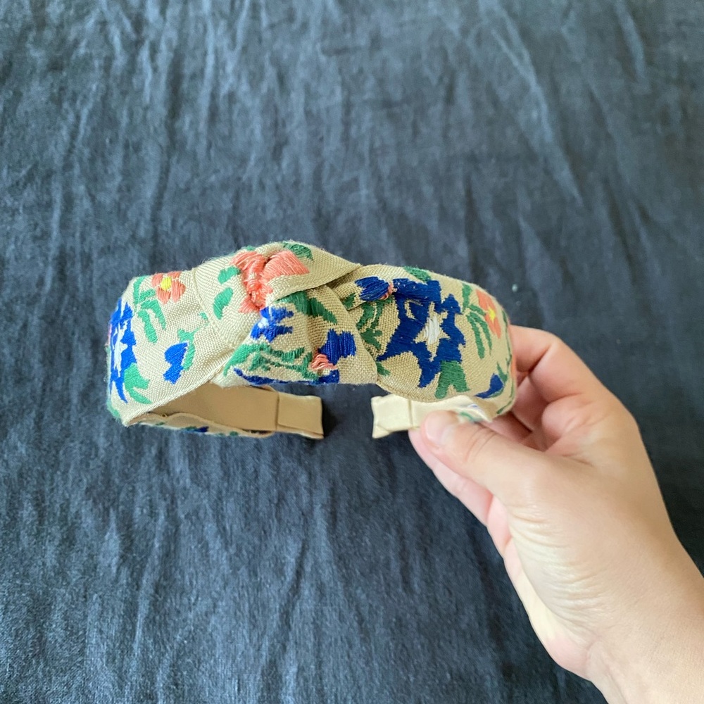 Anthropologie Embroidered Botanical Headband